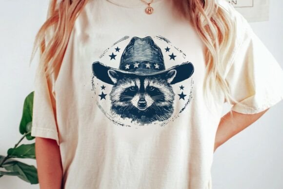 Download Raccoon Cowboy Stars Graphic Design Png - Graphic design Collection