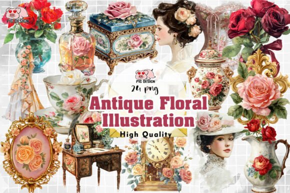 Download Antique Floral Illustration PNG - Floral illustration Collection